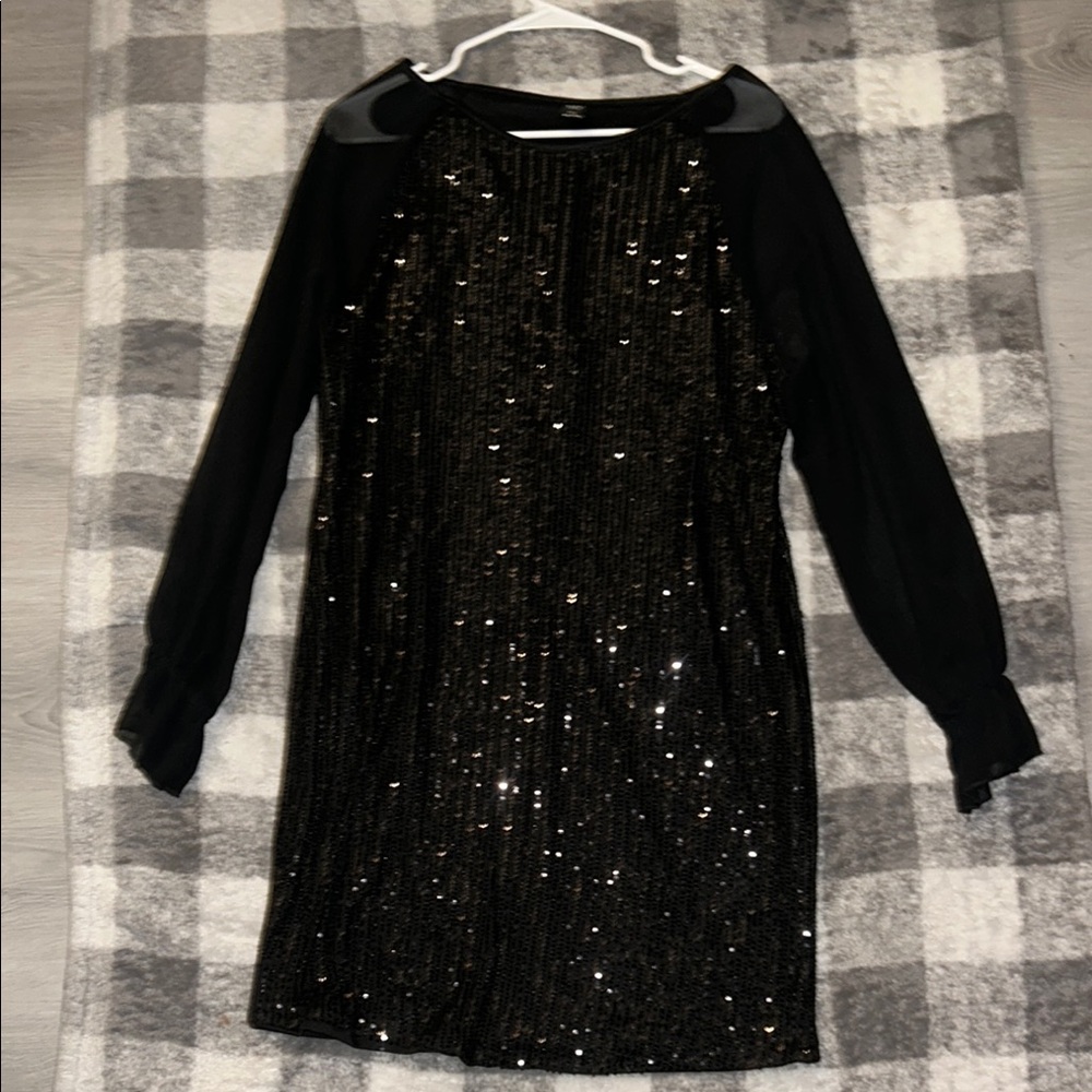 Elegant Black Sequin plus size women’s Dress
